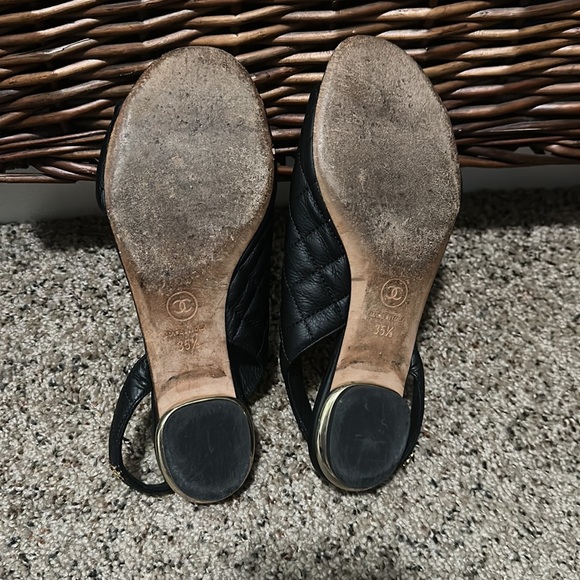 Black Quilted Leather Chanel Flat Sandal - Picture 5 of 5